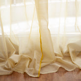 Off-White & Yellow Stripe Chanderi Curtain 9 ft - Eyaas